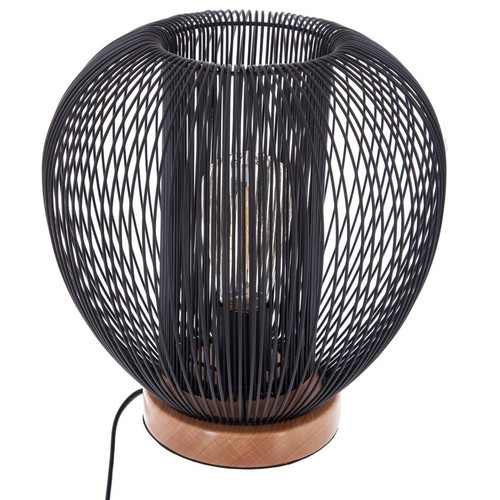 Lampe métal fil noire H27 cm 3S. x Home  - Lampe a poser design