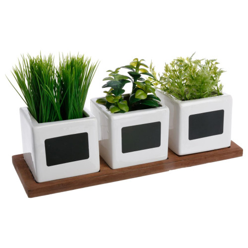 Lot de 3 herbes en pot 3S. x Home  - Deco plantes fleurs artificielles