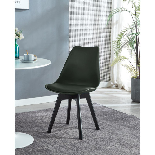 Lot de 4 chaises scandinaves Noires pieds en bois ESBJERG 3S. x Home  - Chaise design et tabouret design