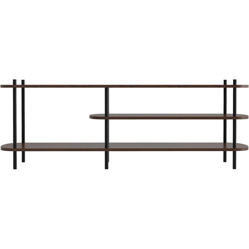 Meuble TV 3 niveaux en métal et en bois finition chêne COLEMAN - 3S. x Home - Edition Industriel Salon