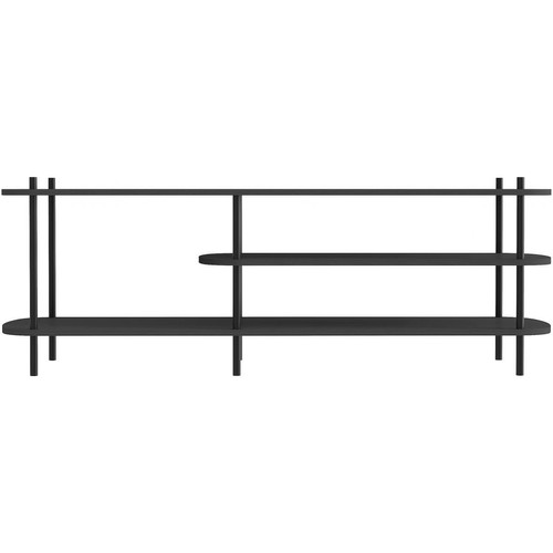 Meuble TV 3 niveaux en métal et en bois noirs COLEMAN - 3S. x Home - Edition Industriel Salon