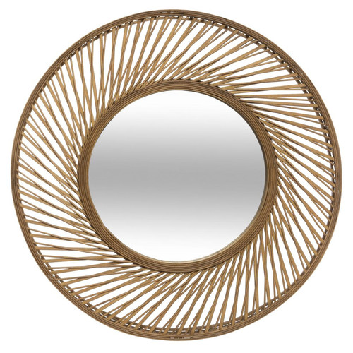 Miroir Bambou Spirale D72 cm 3S. x Home  - Miroir bois design