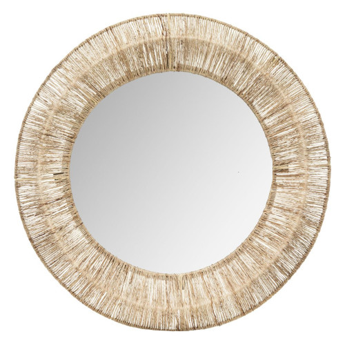 Miroir "Issie" D76cm beige en jute 3S. x Home  - Nouveautes deco luminaire
