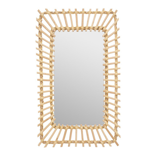 Miroir Rotin rectangulaire 35X58cm 3S. x Home  - Miroir rectangulaire design