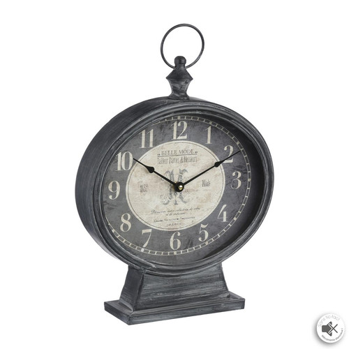 Pendule à poser en métal gris D31 cm 3S. x Home  - Horloge design
