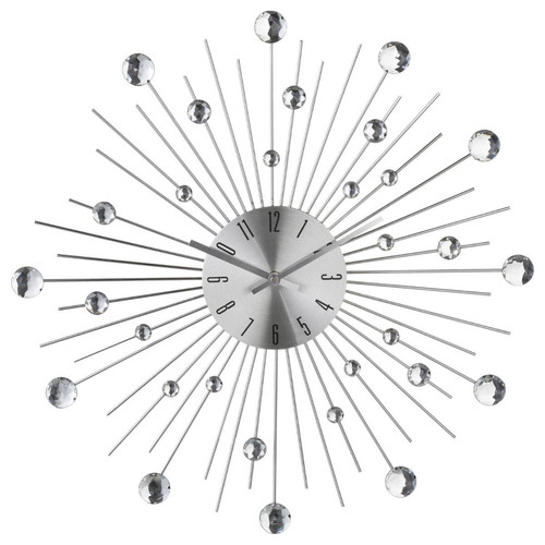 Pendule alu strass D50 cm 3S. x Home  - Horloge metal design