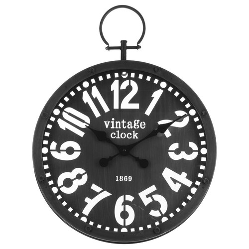 Pendule en métal à gousset gris D45 cm 3S. x Home  - Horloge metal design