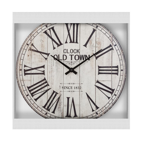 Pendule en panneau de bois MDF D38cm Blanc - 3S. x Home - Horloge design
