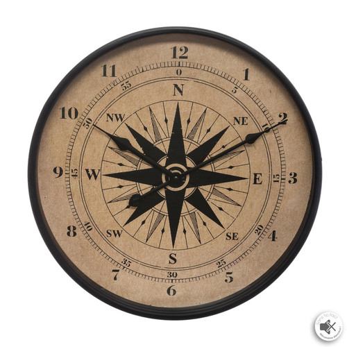 Pendule en bois Noir Loft 3S. x Home  - Horloge design noire