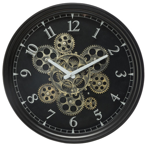 Pendule Mécanique Métal Luxe 3S. x Home  - Horloge design noire