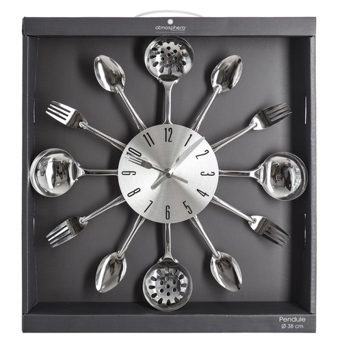Pendule métal ustensiles D38 3S. x Home  - Horloge metal design