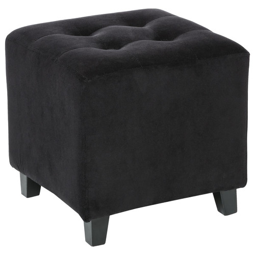 Pouf effet velours noir 3S. x Home  - Pouf et fauteuil design