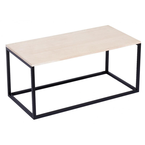 Table Basse SAPPORO Structure en Métal et Plateau Naturel en Pin 3S. x Home  - Table basse bois design