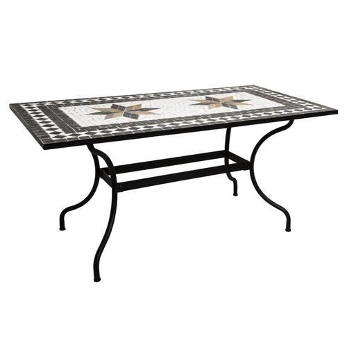 Table Dîner Rectangulaire KIPOS Mosaïque  3S. x Home  - Table console noire