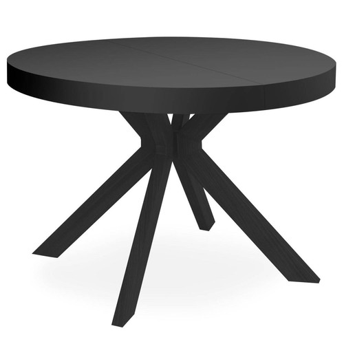 Table ronde extensible Myriade All Black 3S. x Home  - Table console bois