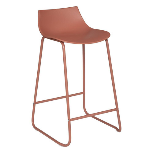 Tabouret de bar "Otac" métal rose terracotta 3S. x Home  - Selection meuble deco gourmet