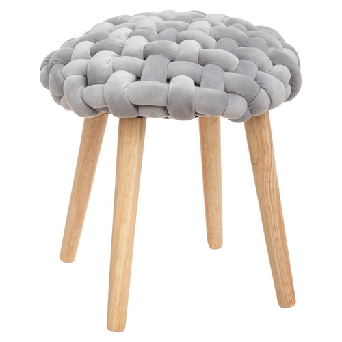 Tabouret Tricot Gris Cosy 3S. x Home  - Tabourets scandinaves