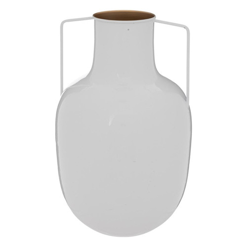 Vase H30,5cm blanc en métal  "Le colectionneur"