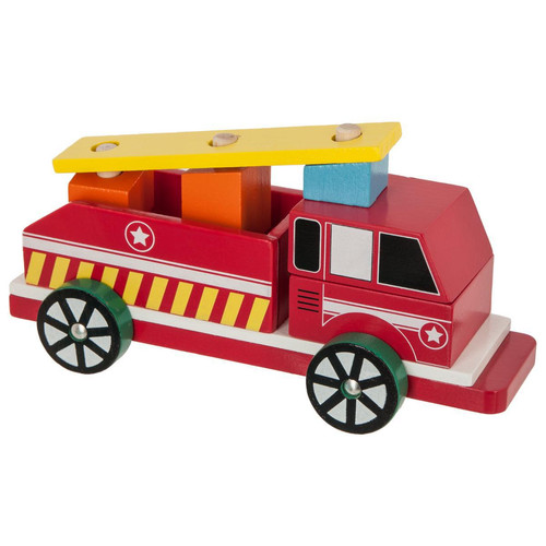 Camion De Pompier En Bois 3S. x Home  - Jouets et jeux noel