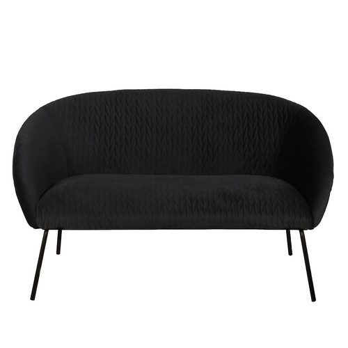 Canapé 2 places noir en velours  - 3S. x Home - Canape noir design