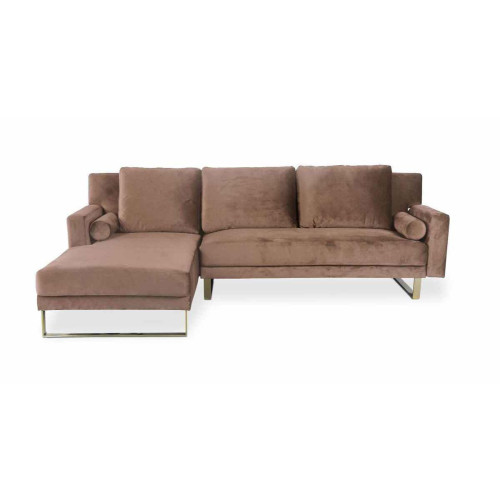 Canapé D'angle Convertible NIRVANA Velours Taupe - 3S. x Home - Canape d angle design