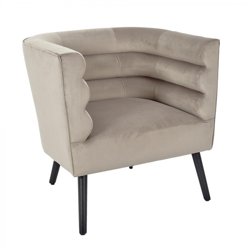 Fauteuil AMELIA Velours Taupe 3S. x Home  - Fauteuil