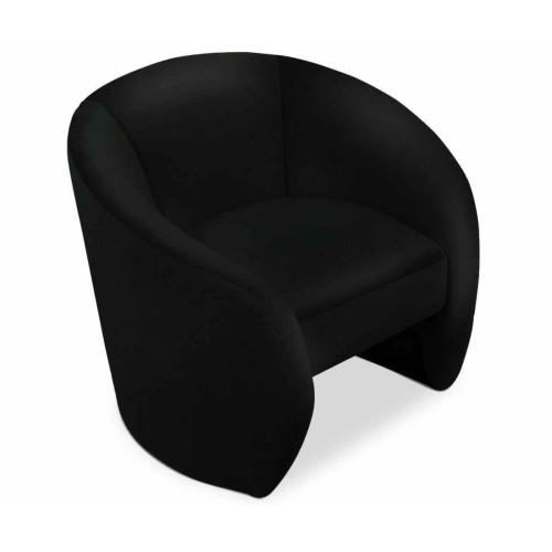 Fauteuil Arrondi ADAMANTE Simili Noir - 3S. x Home - Pouf et fauteuil design