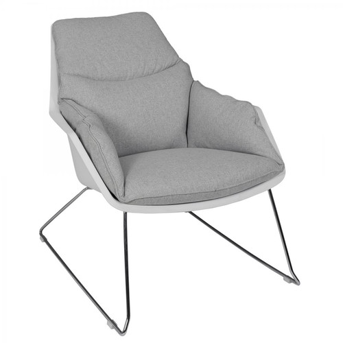 Fauteuil MORA Tissu Gris - 3S. x Home - Pouf et fauteuil design