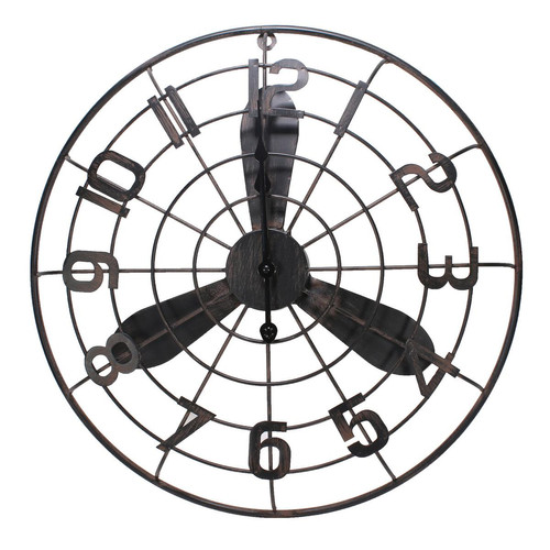 Horloge Industrielle Diamètre 50cm 3S. x Home  - Horloge design noire
