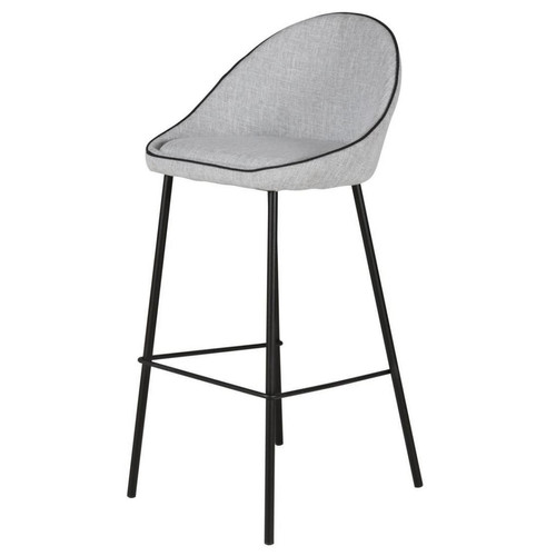 Chaise de bar tissu gris clair 3S. x Home  - Chaise tissu design