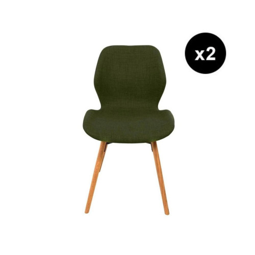 Lot de 2 chaises Scandinave Tissu Vert ANDAPA 3S. x Home  - Chaise simili cuir design
