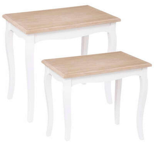 Lot de 2 Tables à Café Blanc CHRYSA 3S. x Home  - Table basse blanche design