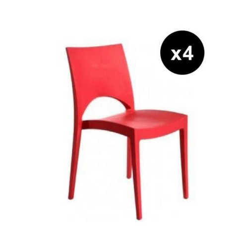 Lot de 4 Chaises Design Rouge Venise 3S. x Home  - Lot 4 chaises design