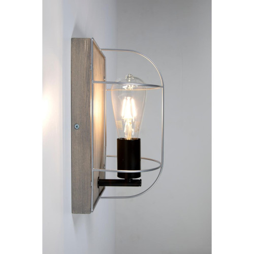 Applique 1xE27 Max 15W Led Gris Pin teinté/Noir/Argent Netuno Britop Lighting  - Lampe metal design