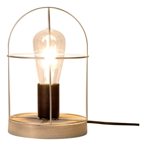 Lampe de table 1xE27 Max.25W Pin gris teinté/Noir/Argent Netuno Britop Lighting  - Lampe argent design
