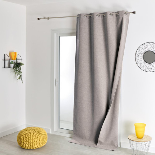 Rideau Ameublement Occultant Double Face Taupe 135x260