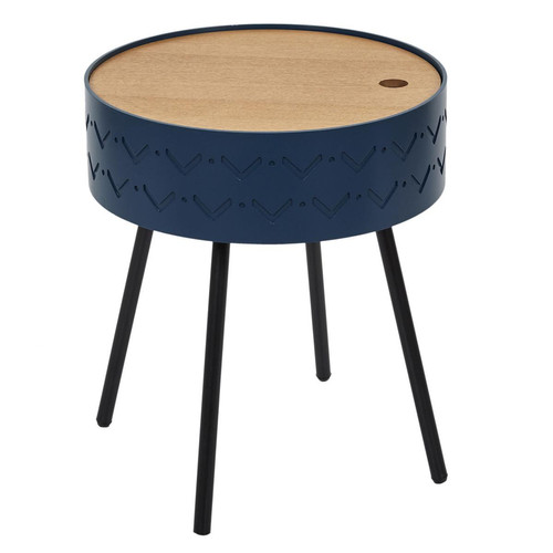 Table Coffre EUGENIE Bleu Nuit 3S. x Home  - Table d appoint metal
