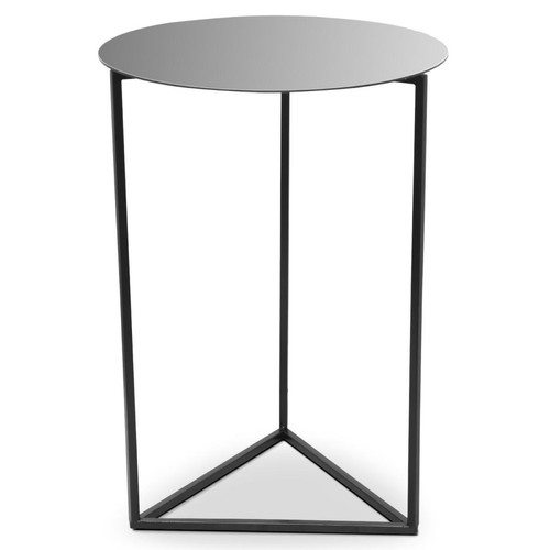 Table d'appoint OLIANA Miroir et Métal Noir 3S. x Home  - Table d appoint noire