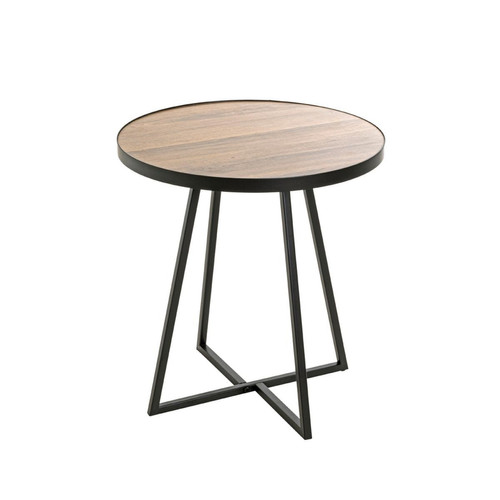 table d'appoint en bois et métal laqué noir