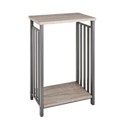 Table d'appoint design rétro bois et métal gris 3S. x Home  - Table d appoint bois