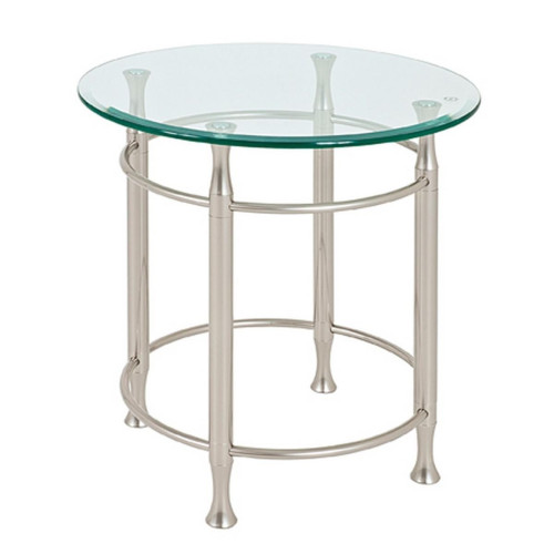 Table d'appoint ronde en acier et plateau verre trempé transparent 3S. x Home  - Table d appoint design