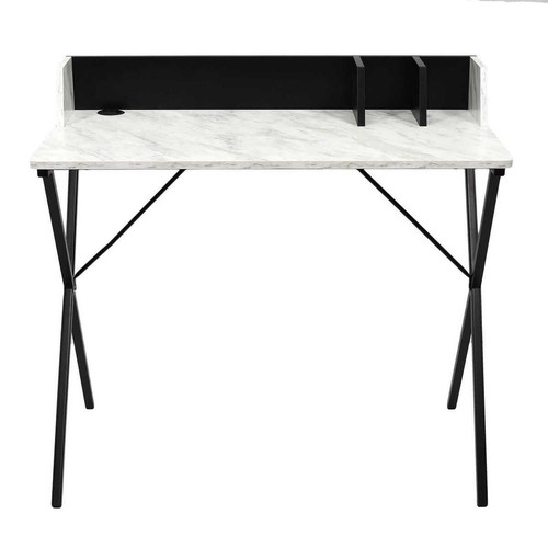 Table de Bureau Imitation Marbre BRICE - 3S. x Home - Bureau noir design