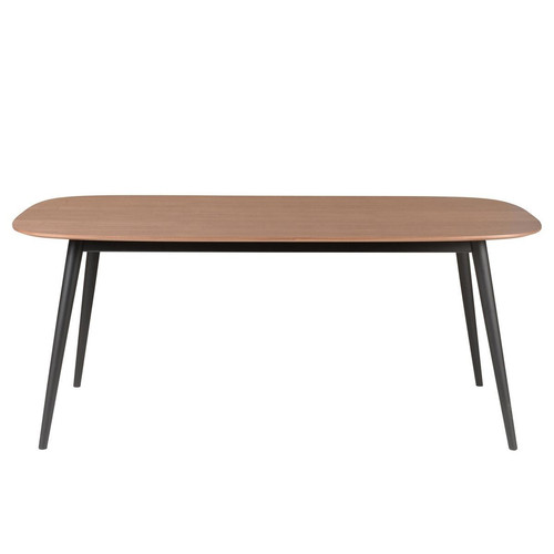 Table Repas Rectangulaire 180 cm Bois Foncé et Pieds en Hêtre Noirs CALY 3S. x Home  - Table scandinave