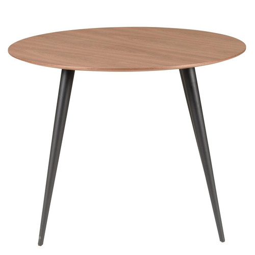 Table Repas Ronde Ø 100 cm Bois Foncé et Pieds en Hêtre Noirs CALY 3S. x Home  - Table scandinave