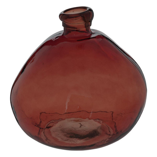 Vase rond en verre recyclé rouge