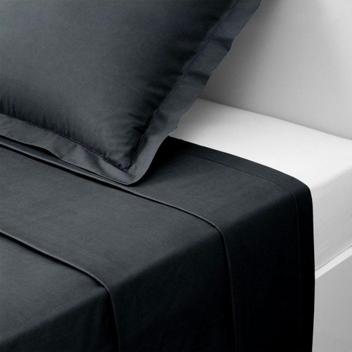 Drap plat coton TERTIO® - Noir 3S. x Tertio (Nos Unis)  - Linge de lit