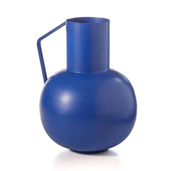 Vase contemporain en métal BELLEZZA bleu