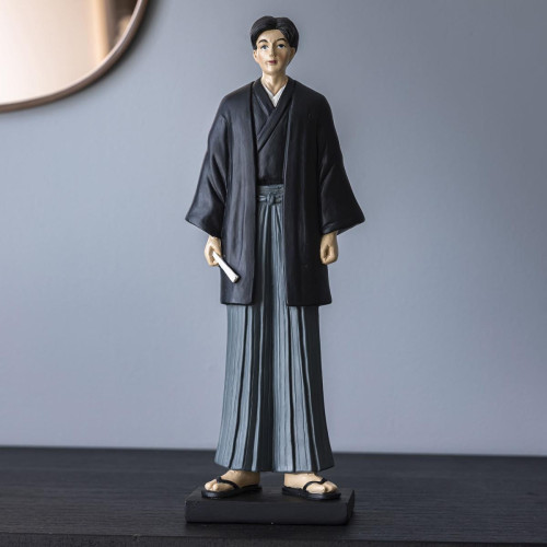 Statuette Homme Japonais KATASHI  becquet  - Statue noire