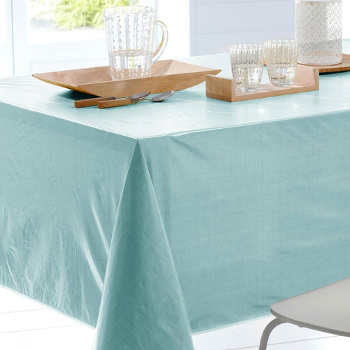 Nappe de table plastique au mètre FOLK bleu aqua becquet  - Nappes et serviettes