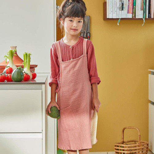 Tablier de cuisine pour enfant en coton MYKID Rose  becquet  - Tablier
